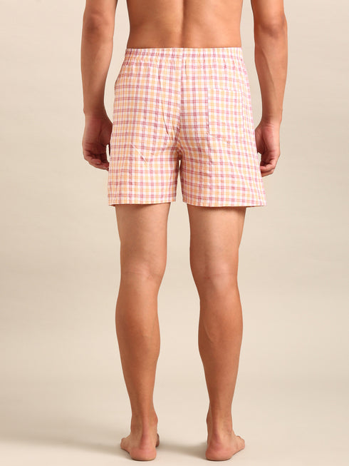 Red & Yellow Checked Cotton Boxer